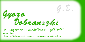 gyozo dobranszki business card